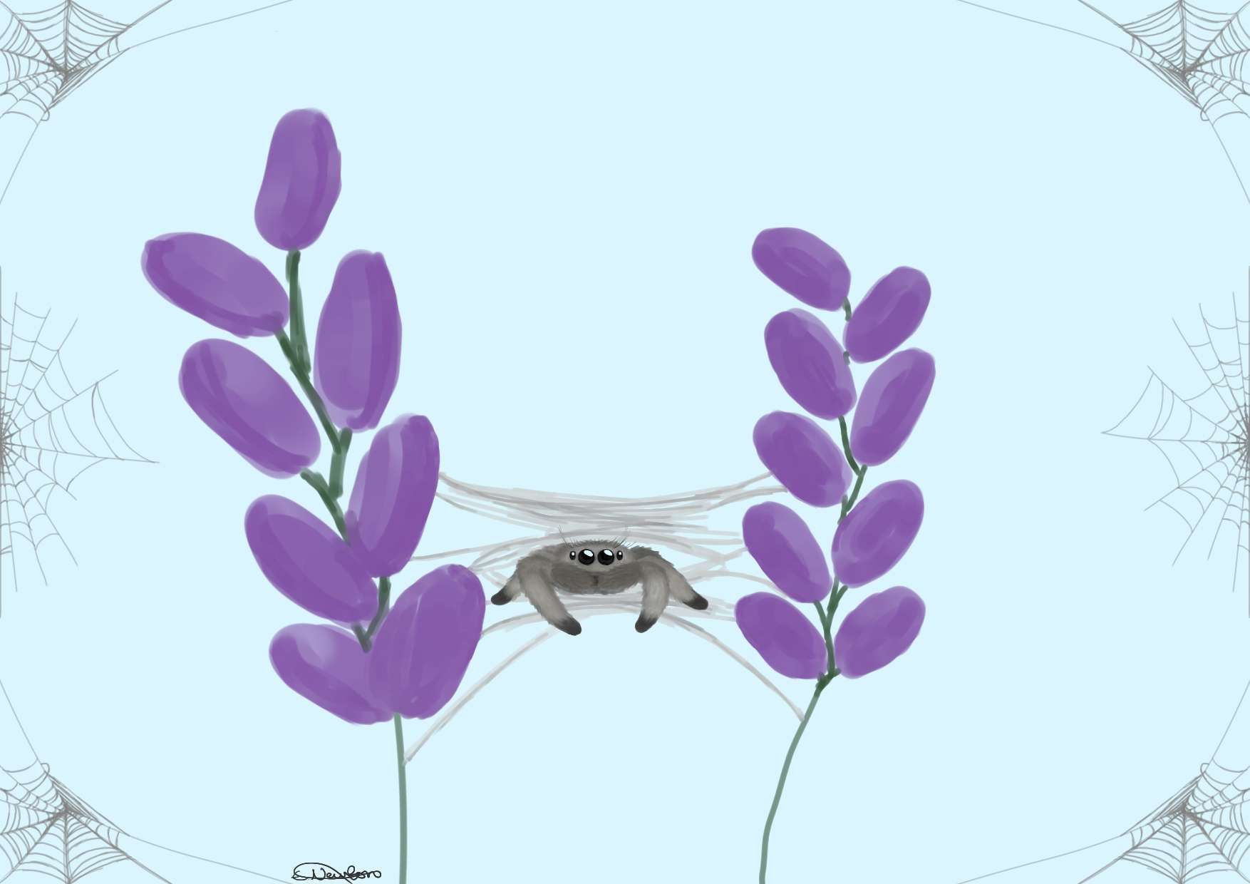 "Living in Lavender" signed and framed watercolour painting print