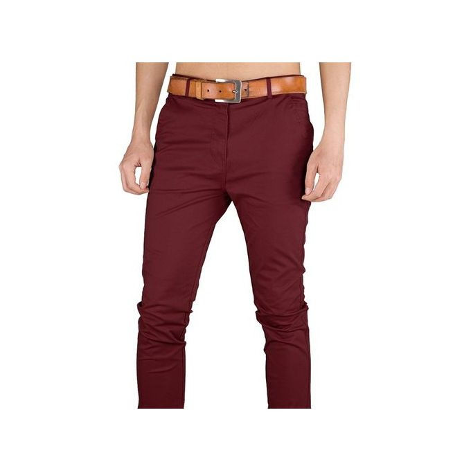 Soft Khaki Men's Trouser Maroon