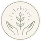 Motif of open hands with a flower in the middle, representing holistic and energy therapies