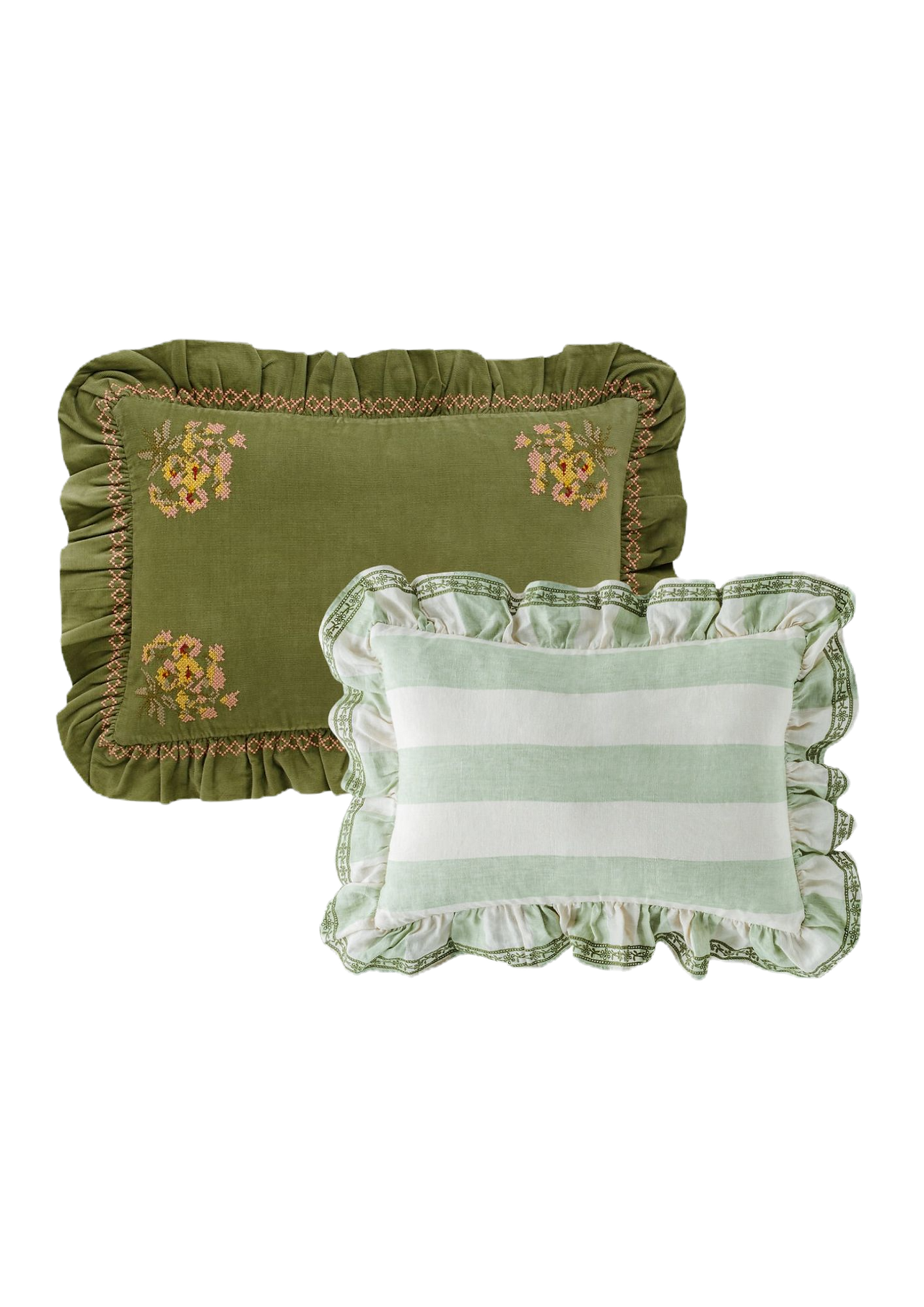 embroidery frill cushions