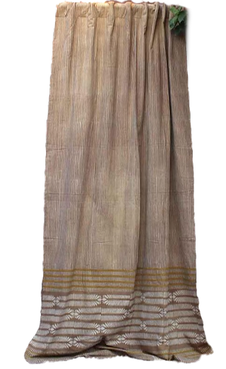 block print stripes curtain