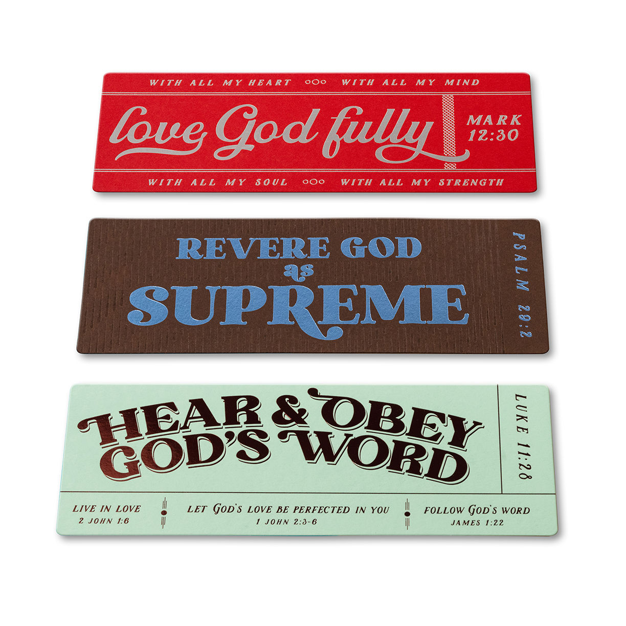 Love, Revere, and Obey God bookmark set