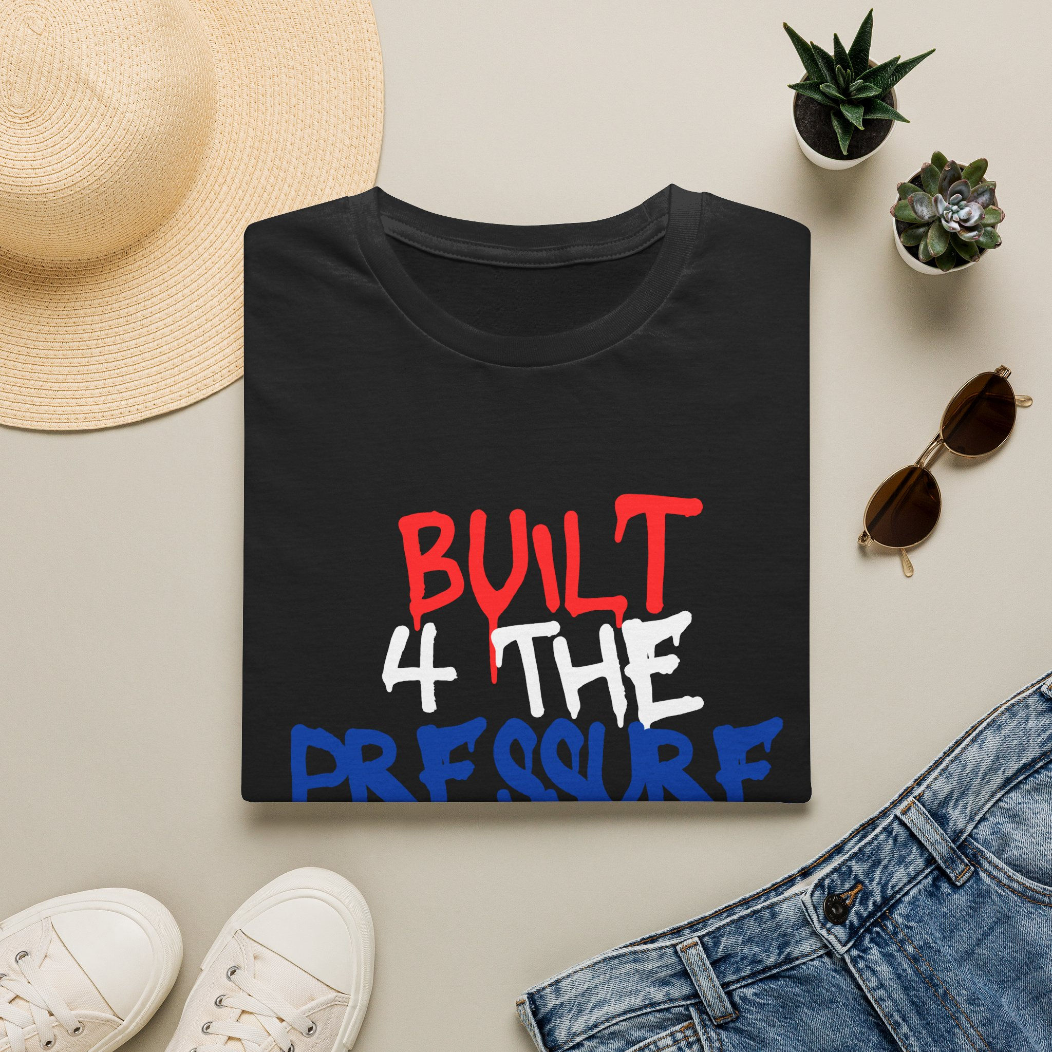 Built 4 The Pressure T‑Shirt Red White Blue