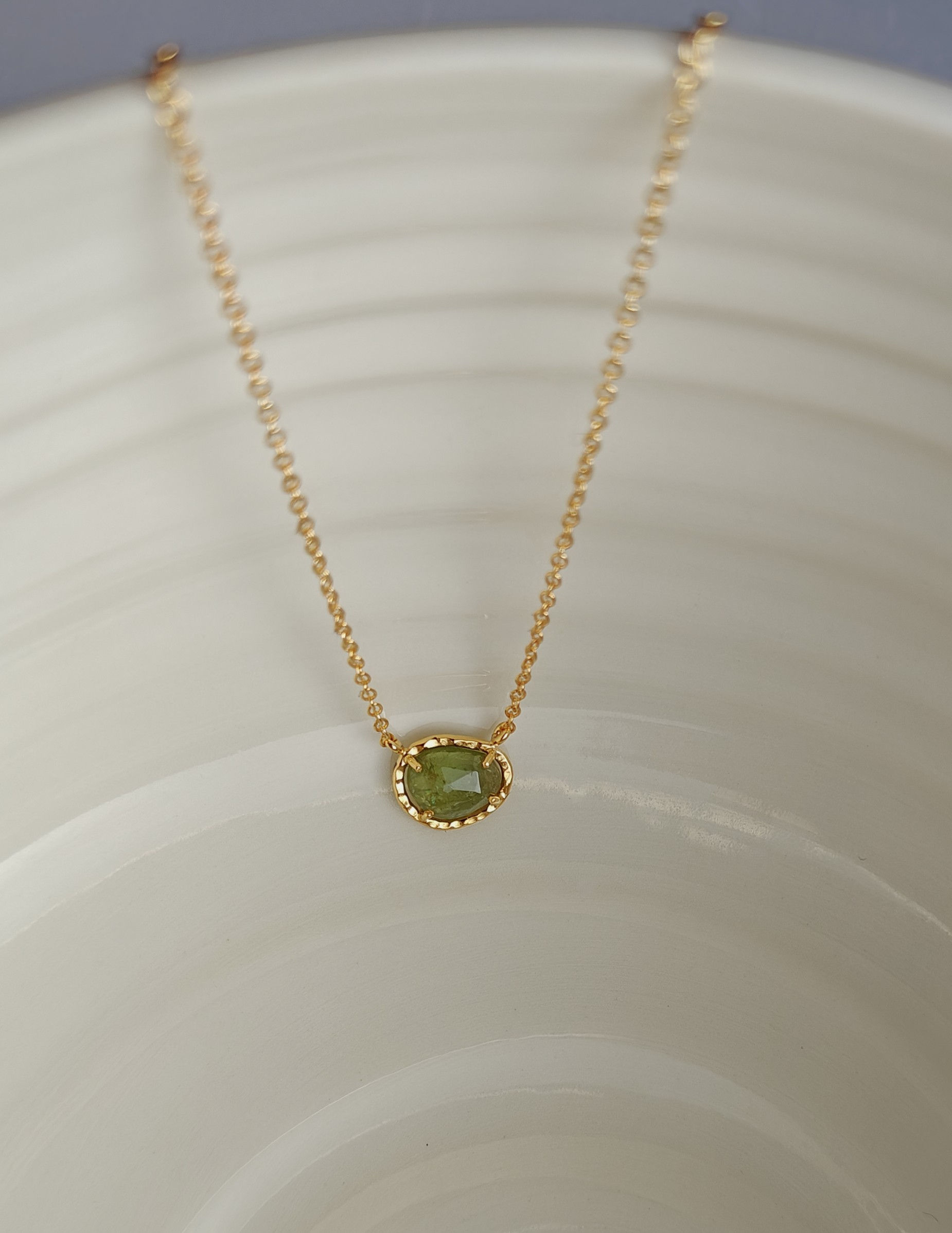 Collier " Stone " Tourmaline verte Mini
