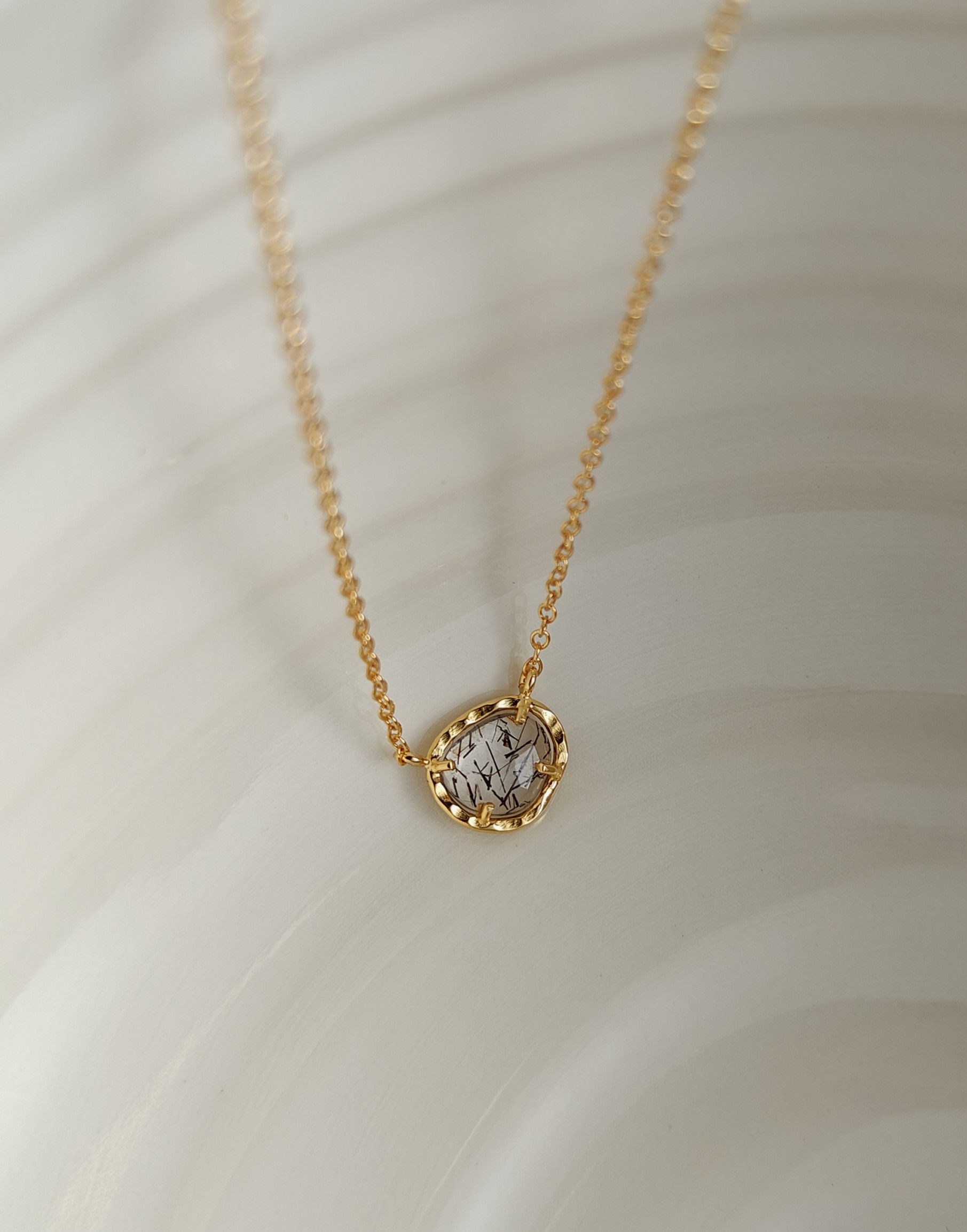 Collier " Stone " Quartz Tourmaline