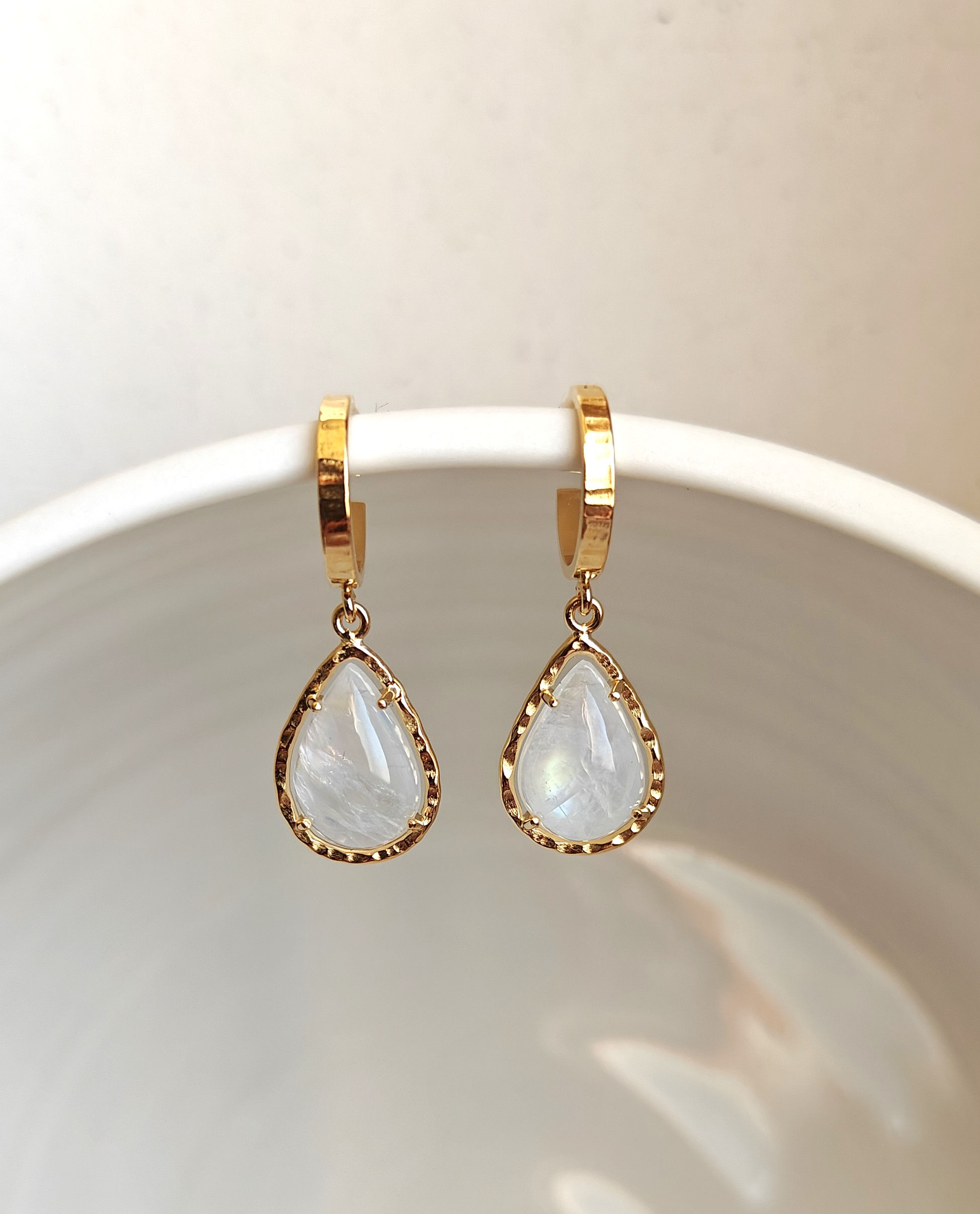 Boucles Floating Pierre de Lune Poire