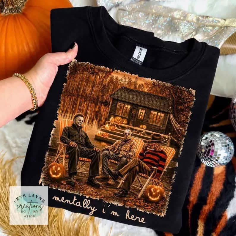 Horror Guys Fall Mentally I'm Here Tee