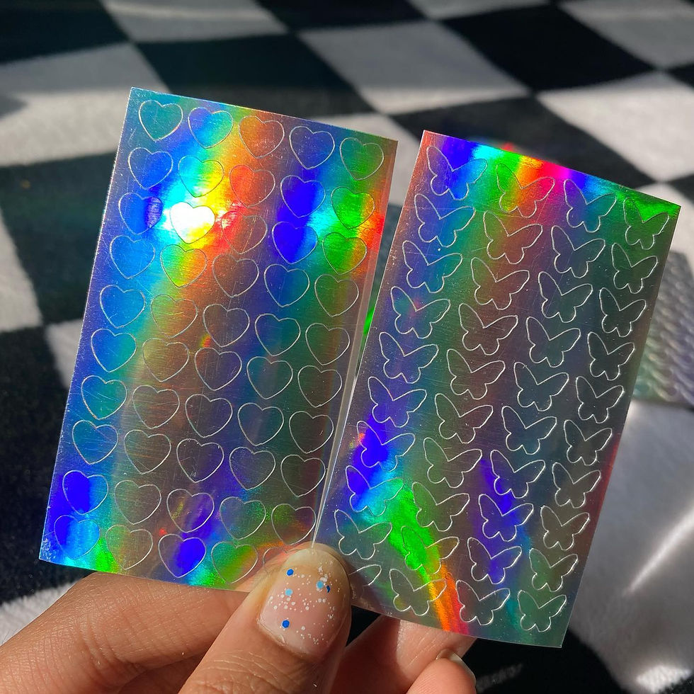 Thumbnail: Iridescent butterfly/heart decals