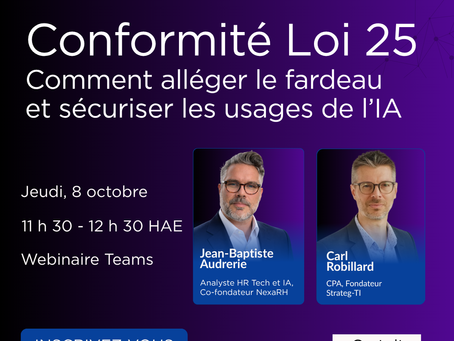 Vignette présentant le Webinaire de NexaRH et Strateg-TI le 8 octobre 2026.