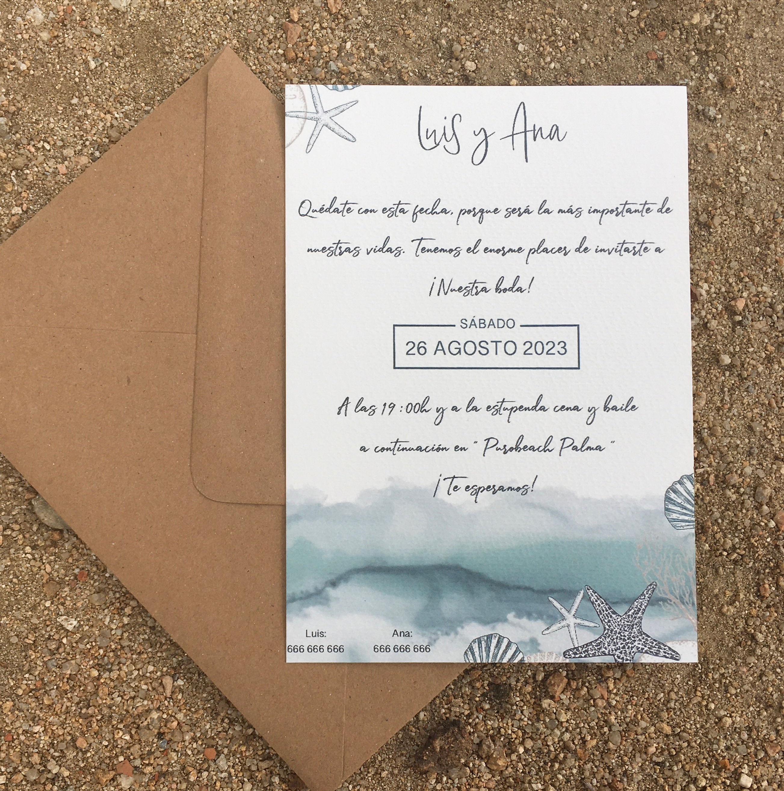 Invitación modelo Marina