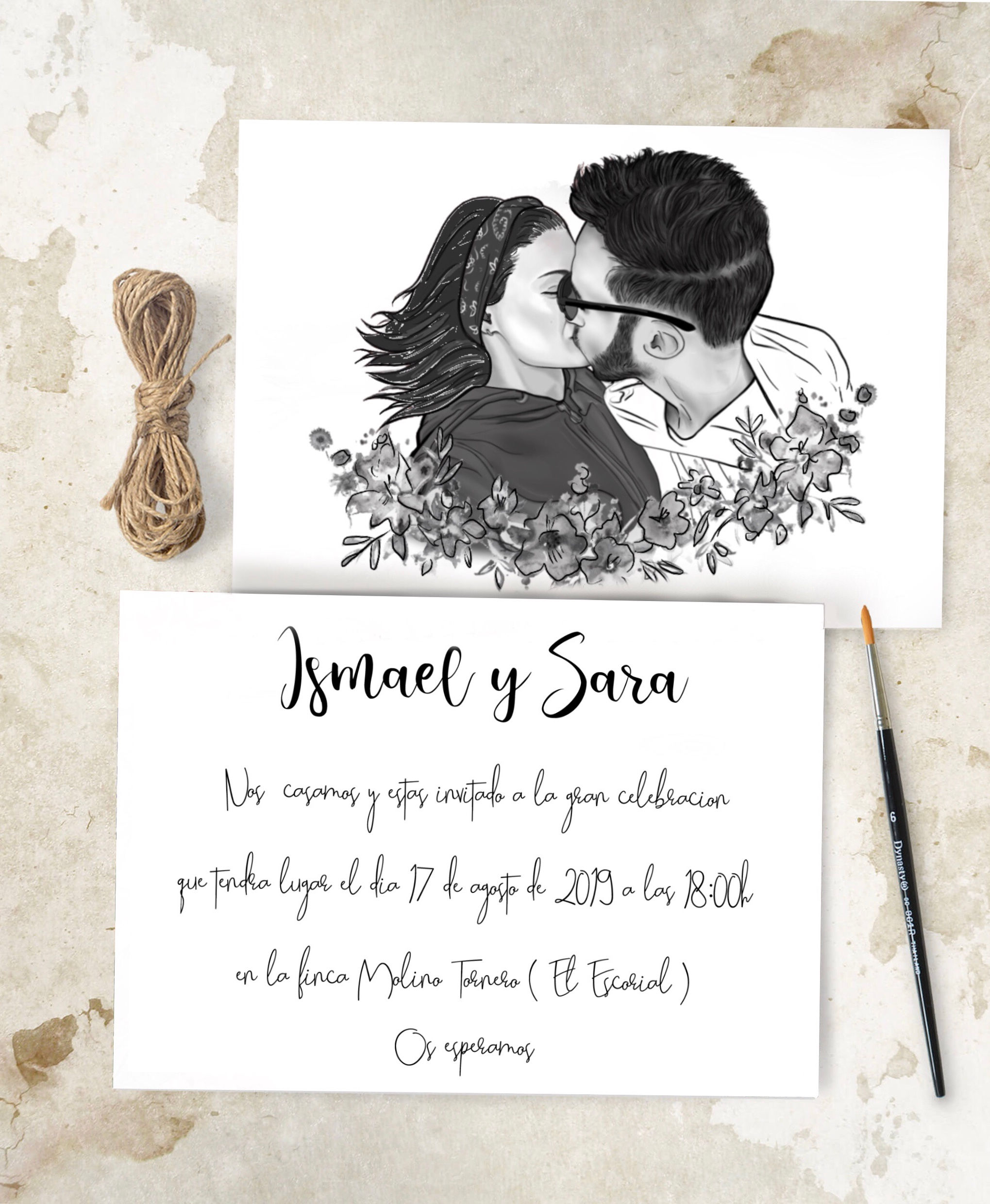 Invitación modelo tinta doble cara