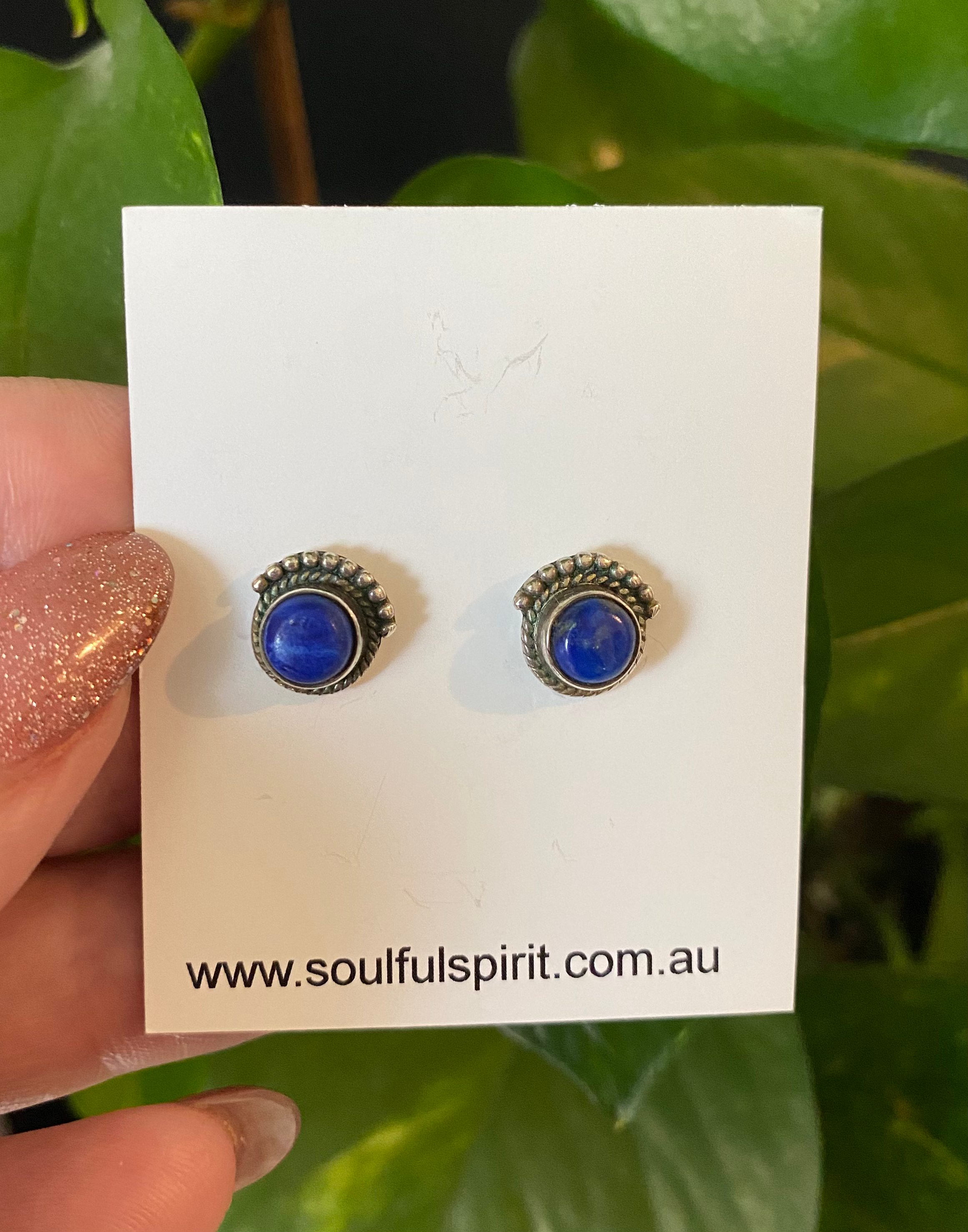 Lapis lazuli Stud Earrings 