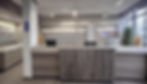 high res photo showing a pharmacy reception with the displays highlighting the woodworking