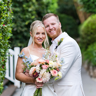 Wedding couple in the grounds of Tiffanys in Maleny
