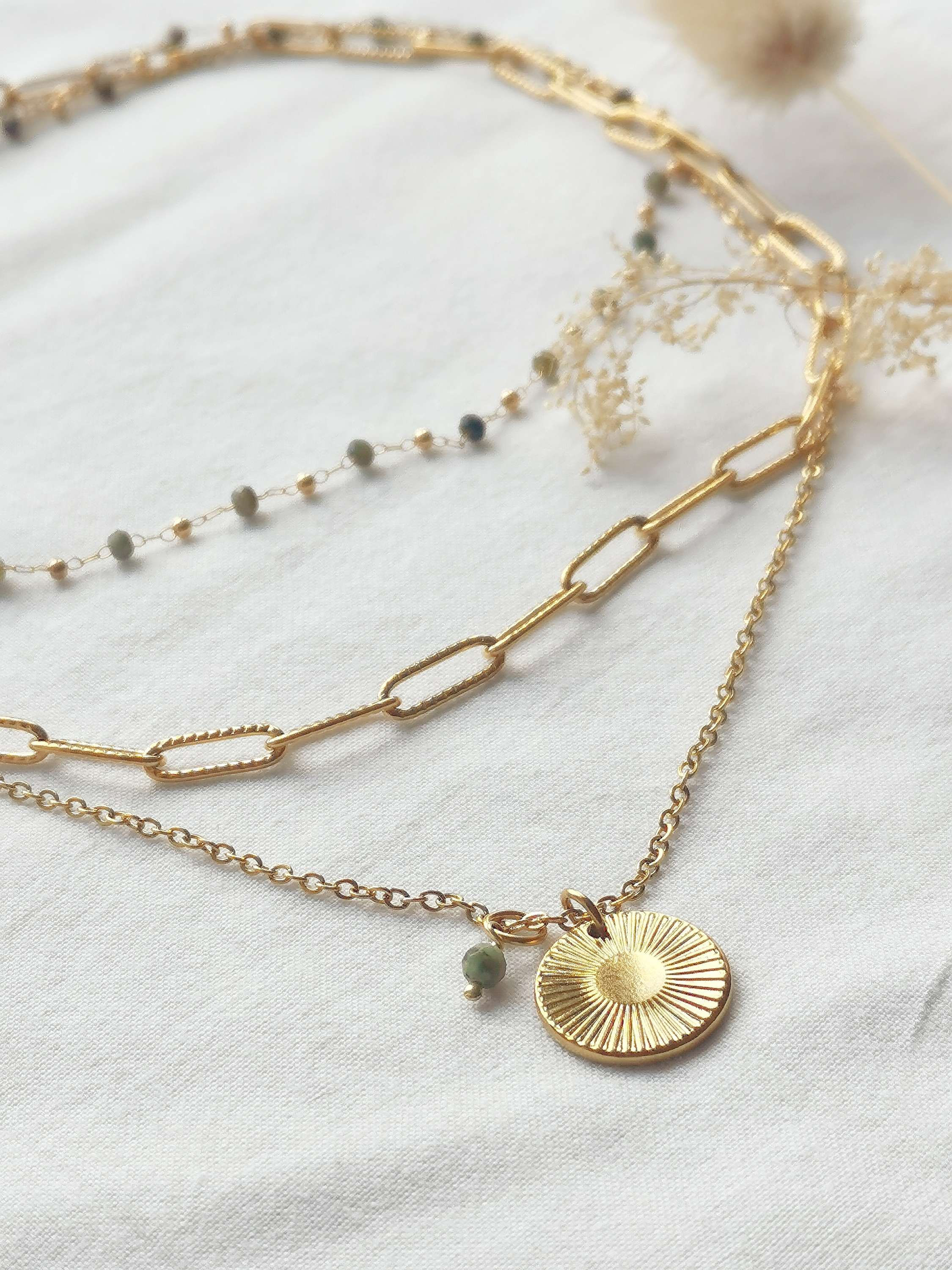 TOBIAS collier triple rangs