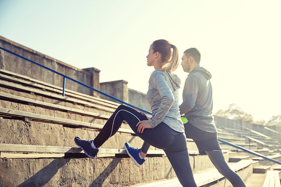 Man and woman stretching and being active for health, longevity, and anti-ageing
