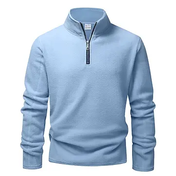 Men's Fleece Hoodie Pullover Zipper Neck Warm Sweatshirt