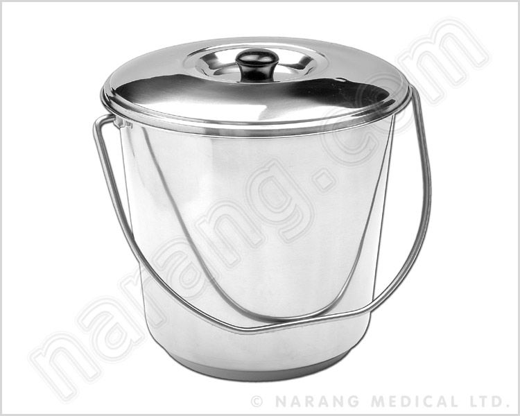 Pail (Bucket) with Cover, Stainless Steel