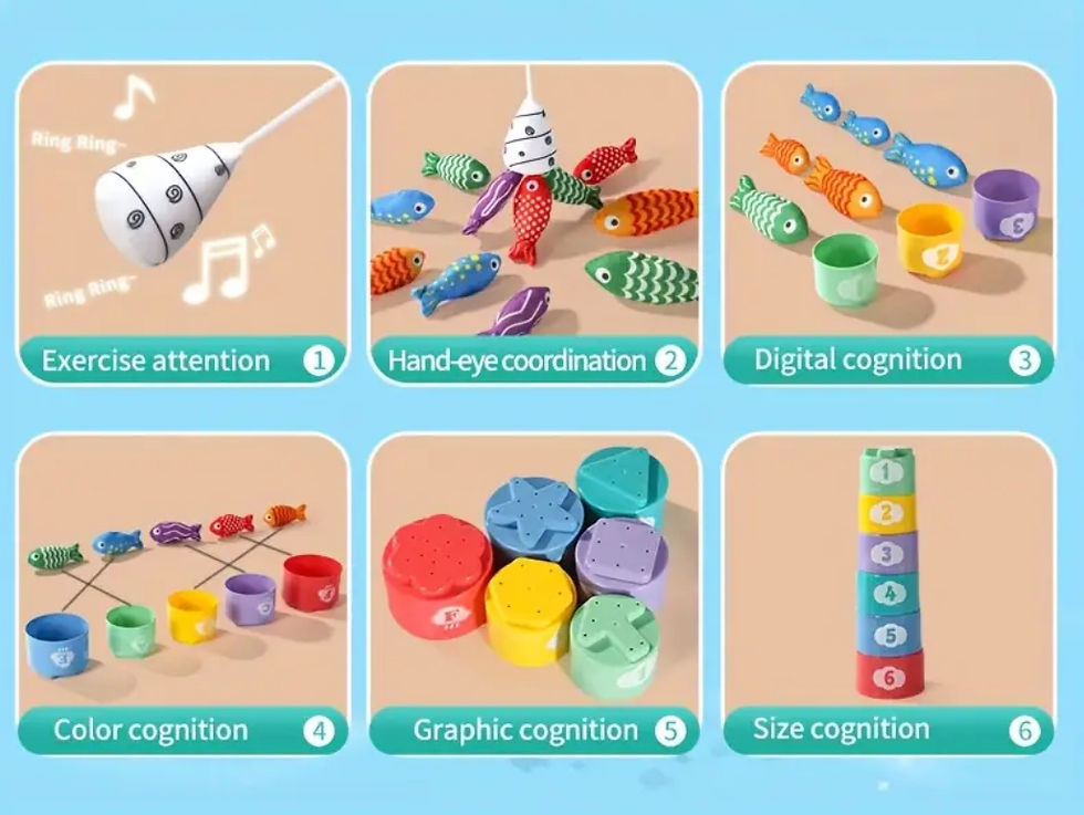 Miniatura: Juego de pesca en tela- Atrapar  y clasificar