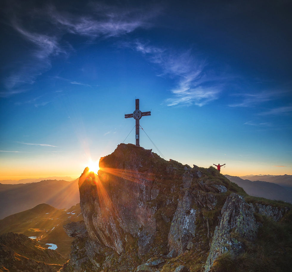 Cross on mountain top