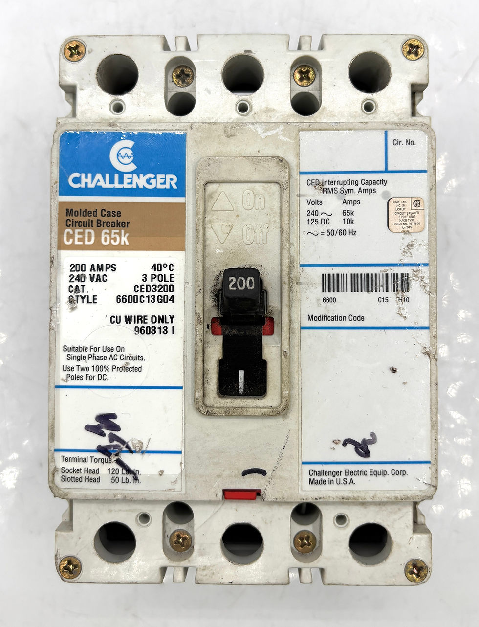 Thumbnail: Challenger / CED 65k / Circuit Breaker 200 Amp