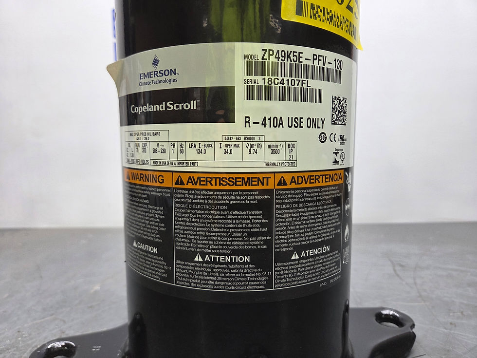 Miniatura: Emerson Copeland / ZP49K5E-PFV-130 / 208-230 / PH 1 / HVAC Compressor