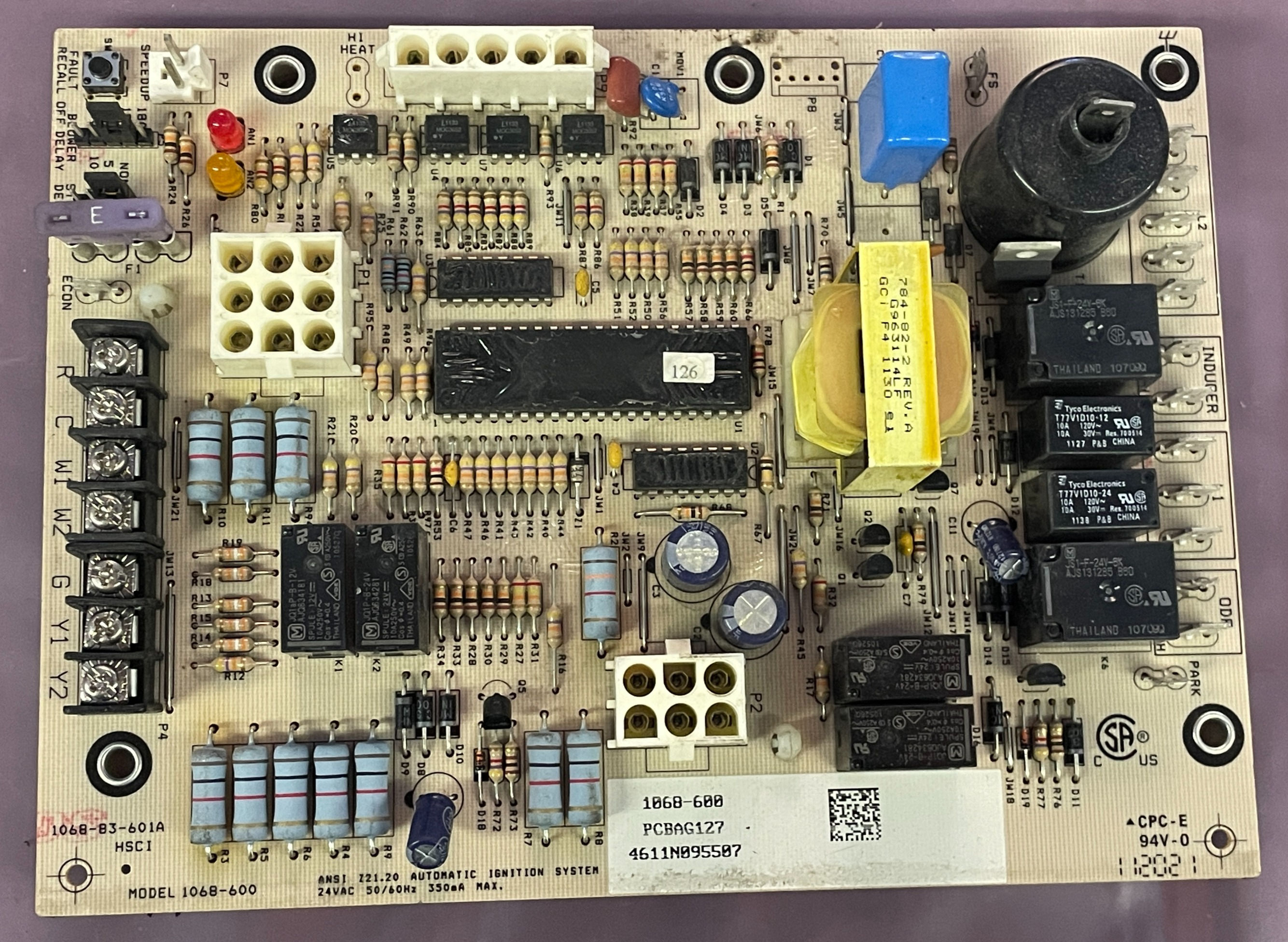 Circuito de control del horno Goodman Amana PCBAG127 1068-600-1 usado n.° D602A