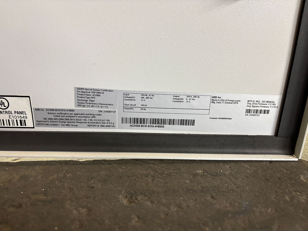 Thumbnail: ABB / ACH550-BCR-031A-4+B055 / 20 HP / 380-480V / Variable Frequency Drive