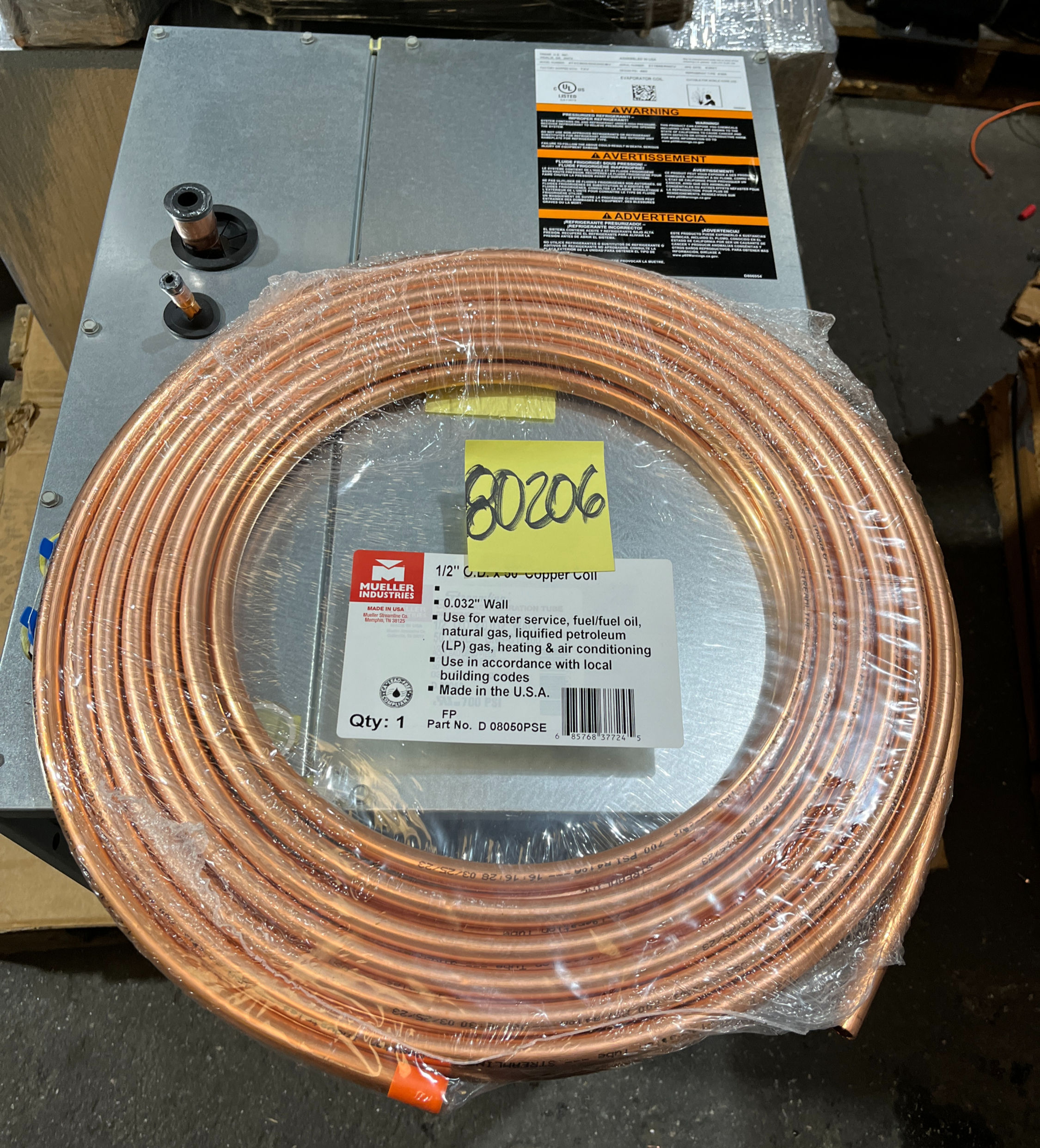 Mueller Industries - Tubo de refrigeración de cobre blando de 1/2' x 50 pies, tubería en espiral para HVAC