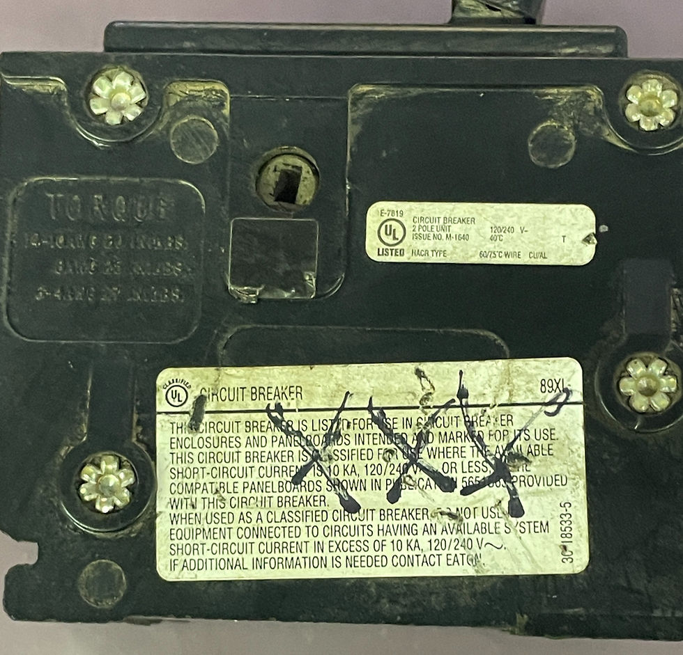 Thumbnail: EATON CUTLER HAMMER TYPE CL250 2POLE 50AMP 240VA BREAKER/MISS HAND(1D3UP