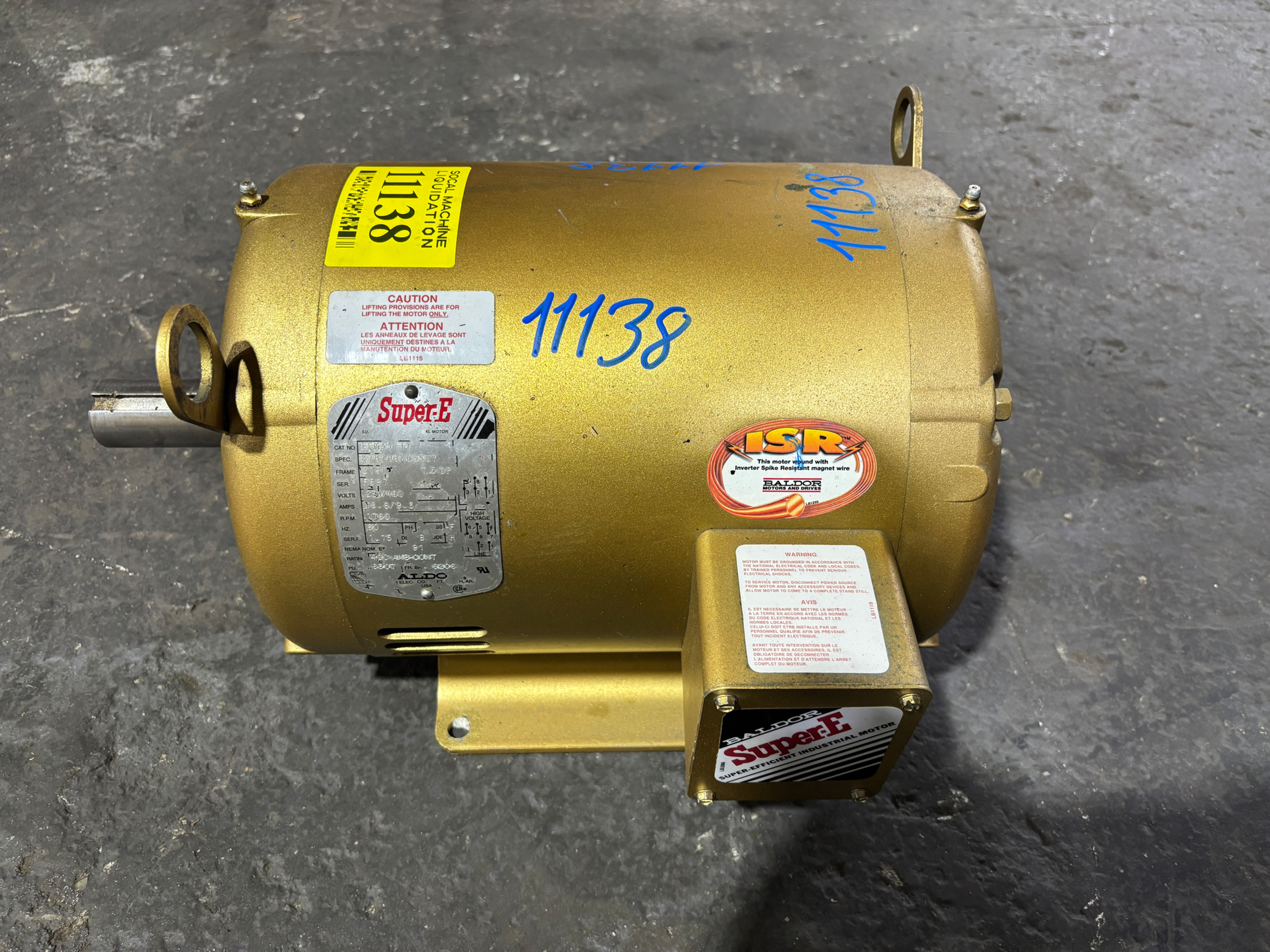 Baldor / EFM3311T / HP 7.5 / Electric Motor