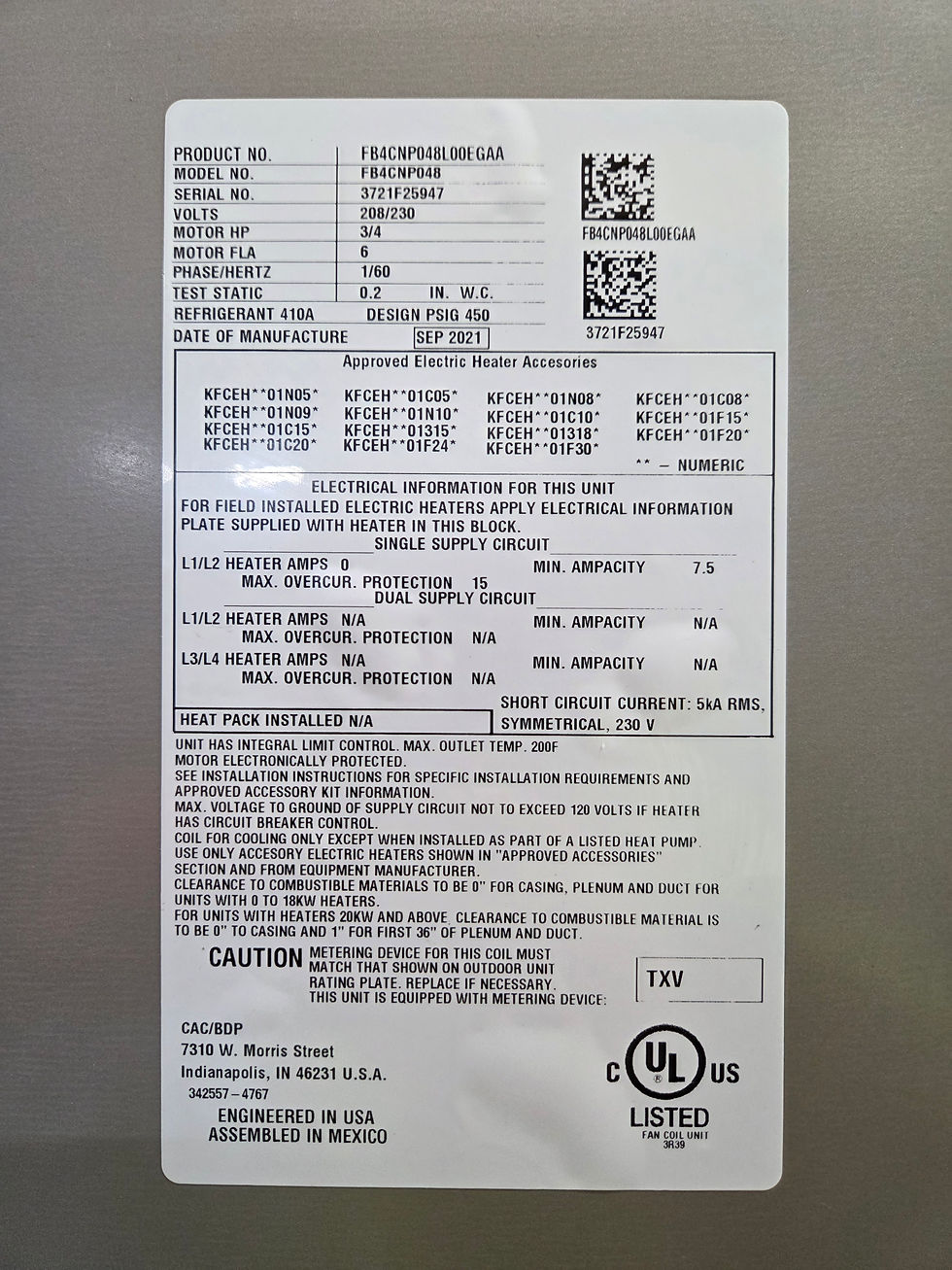Thumbnail: Carrier / FB4CNP048 / 208-230V / Air Handler