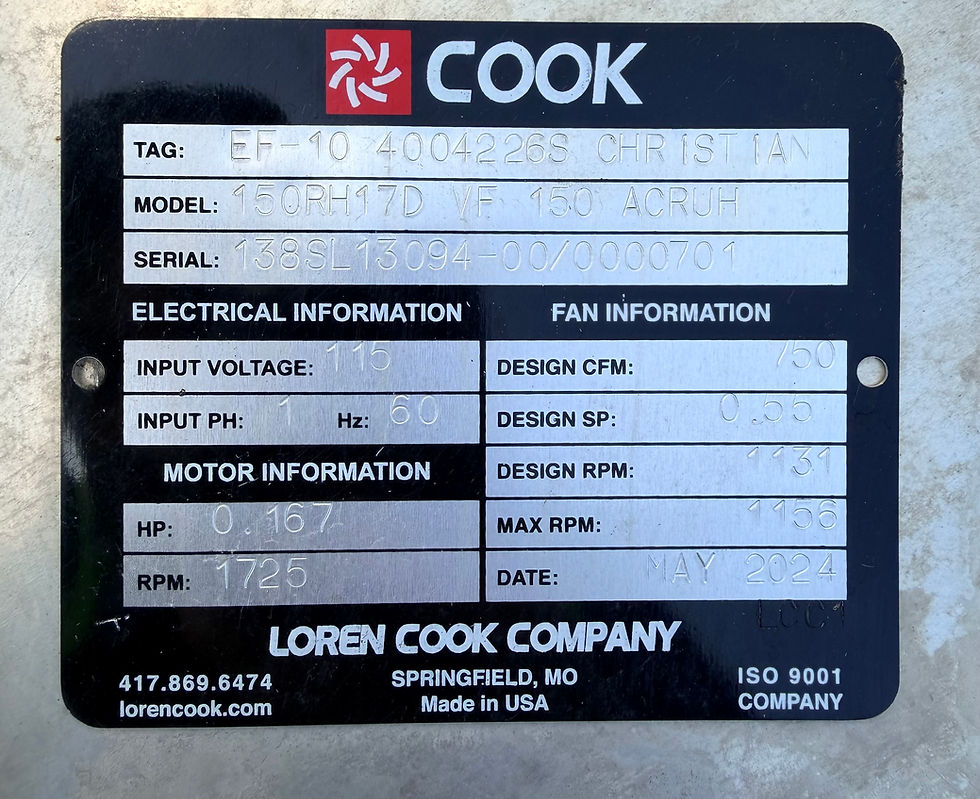 Miniatura: Loren Cook / 150RH17D VF 150 ACRUH / Exhaust & Ventilator Fans / New Open Box