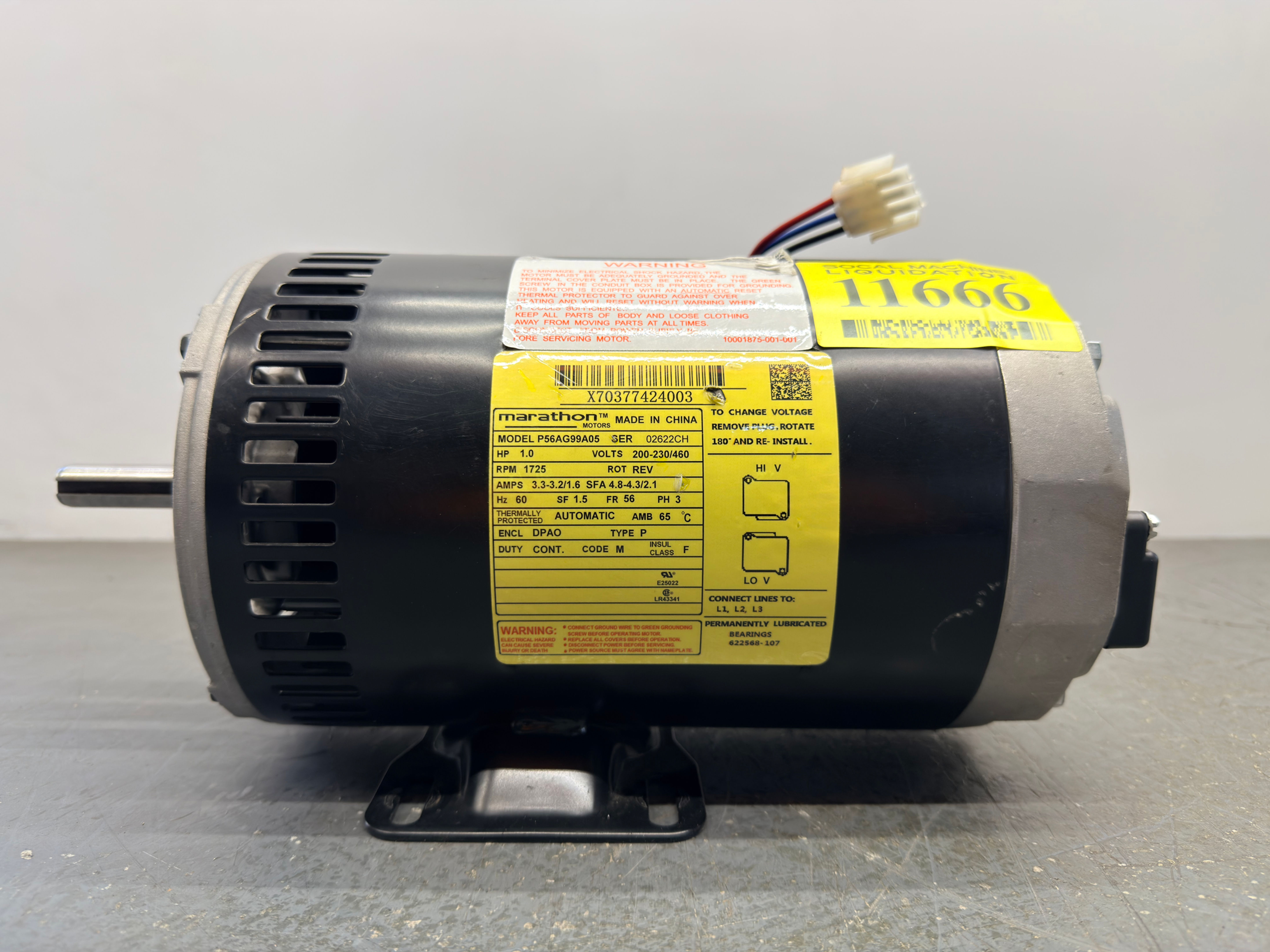 Marathon Motors / P56AG99A05 / 1 HP / Electric Motor