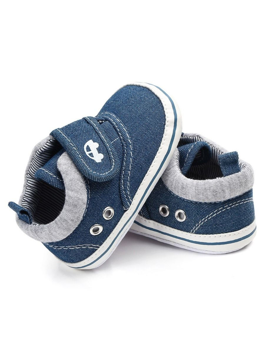 Thumbnail: Denim Velcro Crib Shoes