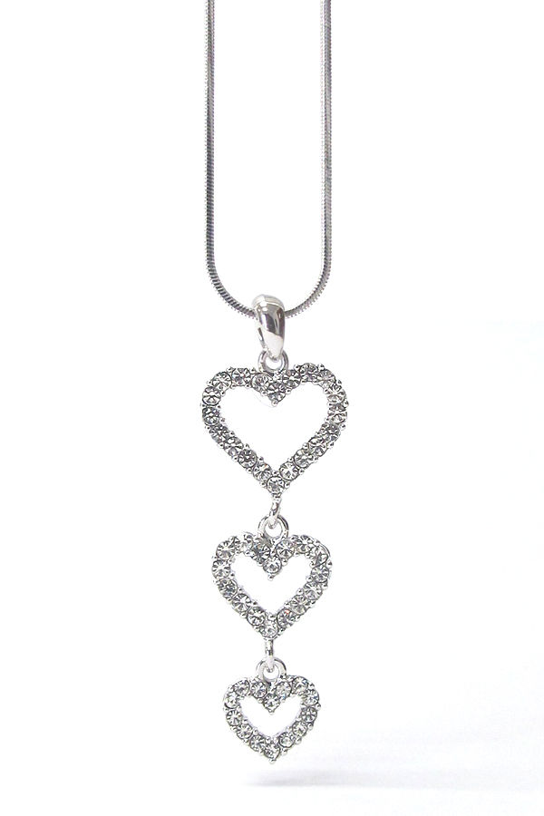Three Times a Charm Heart Necklace