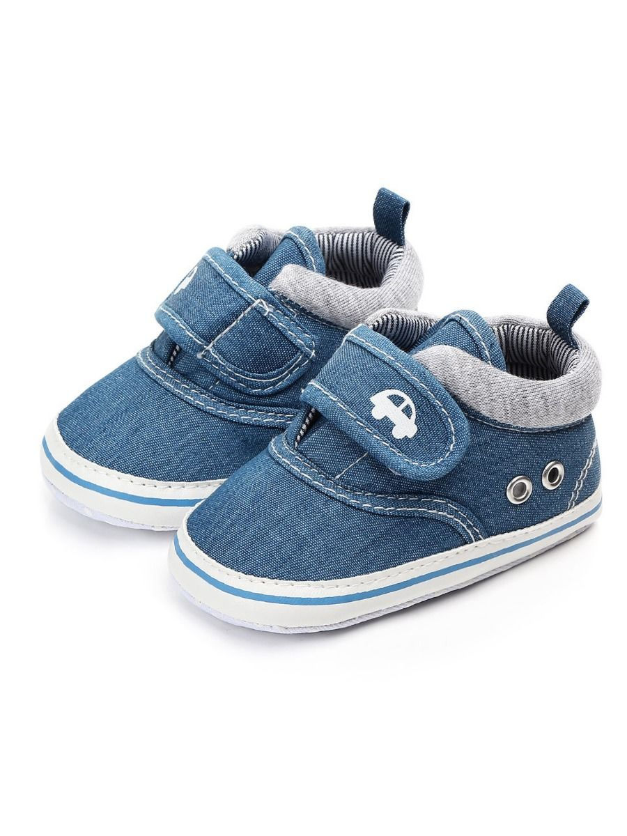 Thumbnail: Denim Velcro Crib Shoes