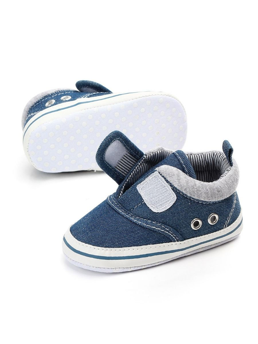 Thumbnail: Denim Velcro Crib Shoes