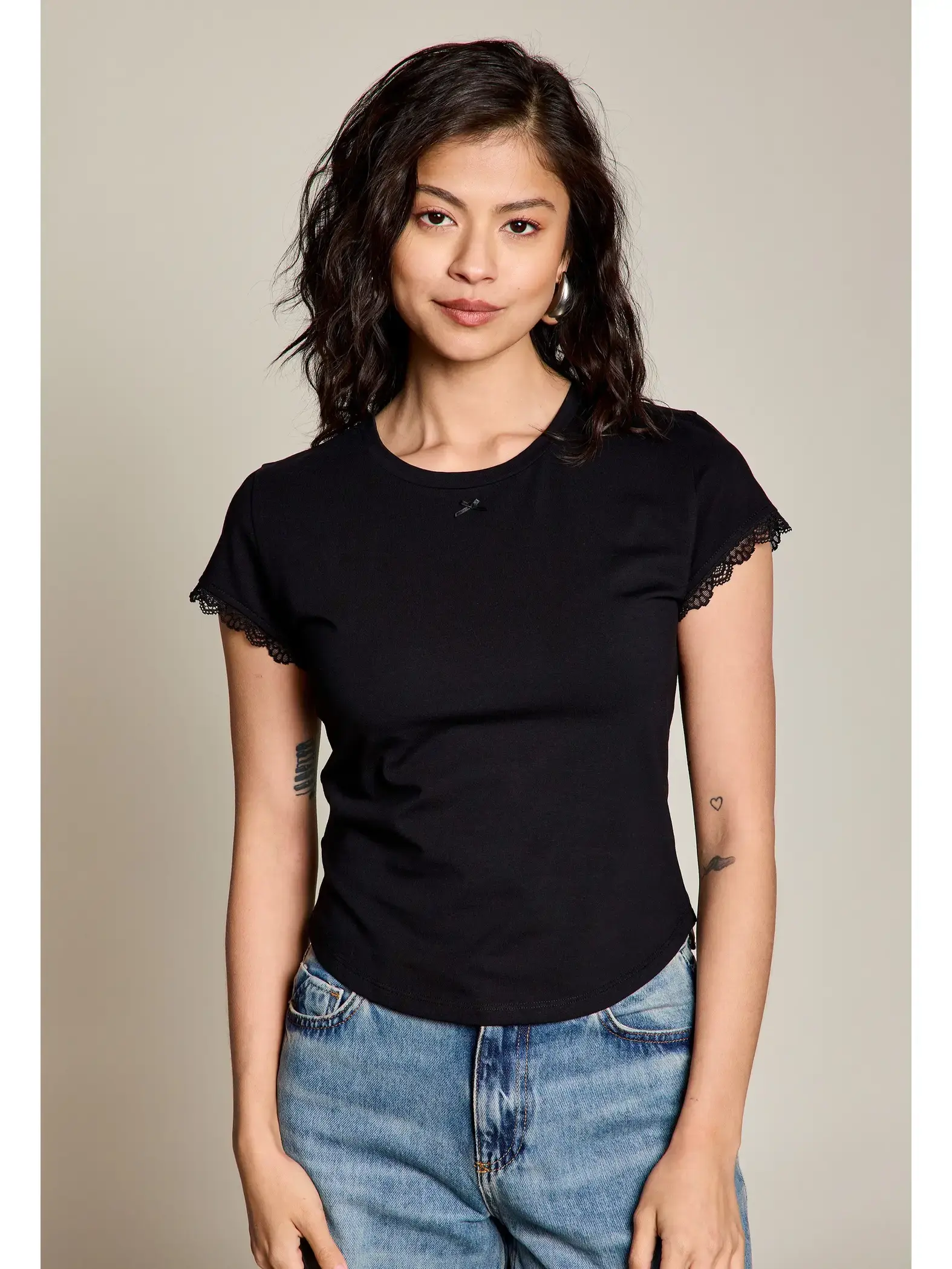 Lace Sleeve Junior Tee