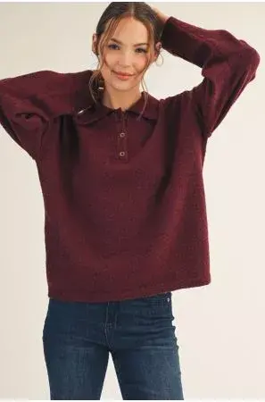 Polo Burgandy Sweater