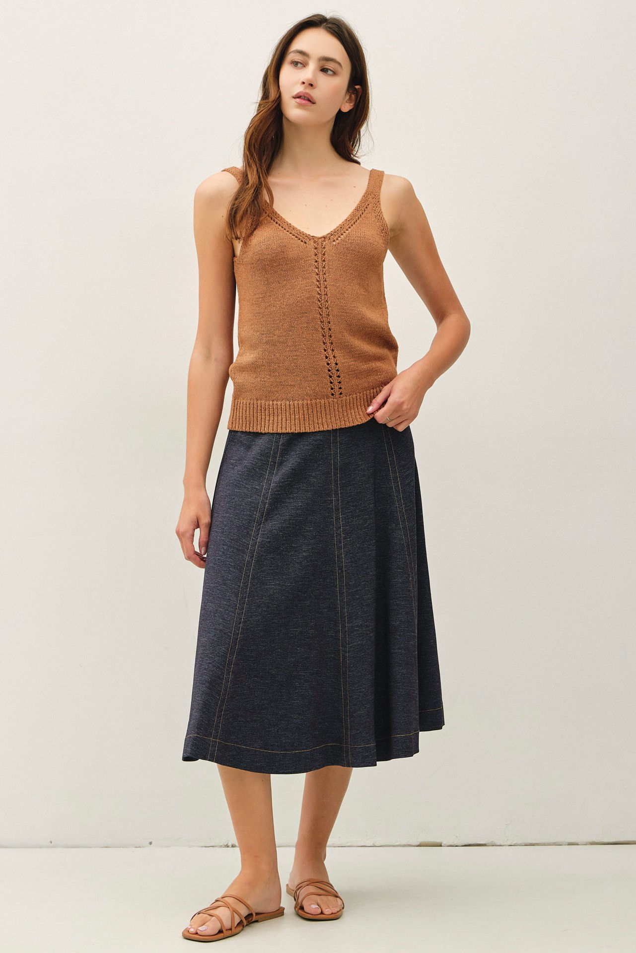 Stitched A-Line Skirt