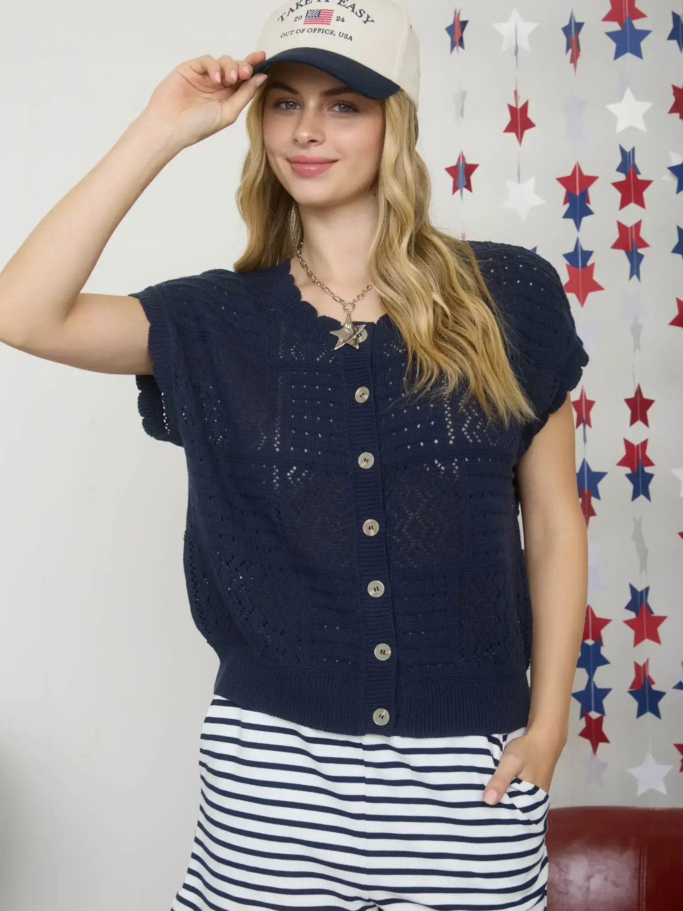 Patterned Knit Cardigan