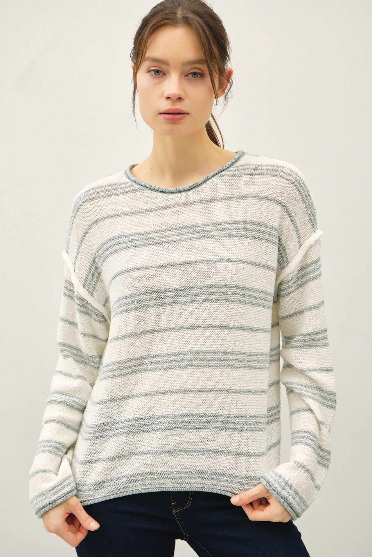 Textured Striped Sweater