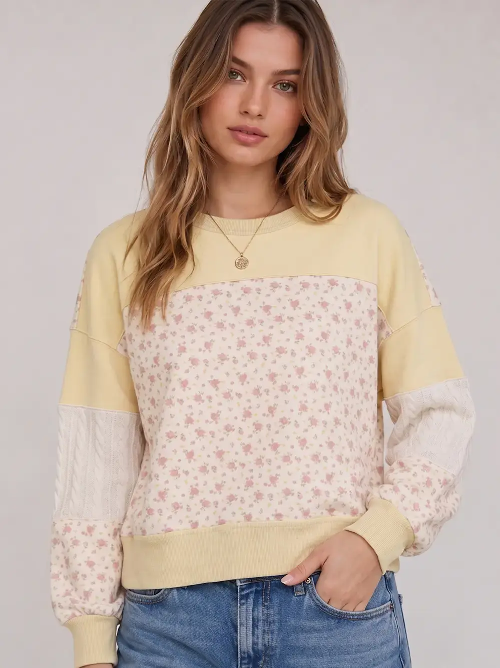 Floral Patchwork Sweatshirt