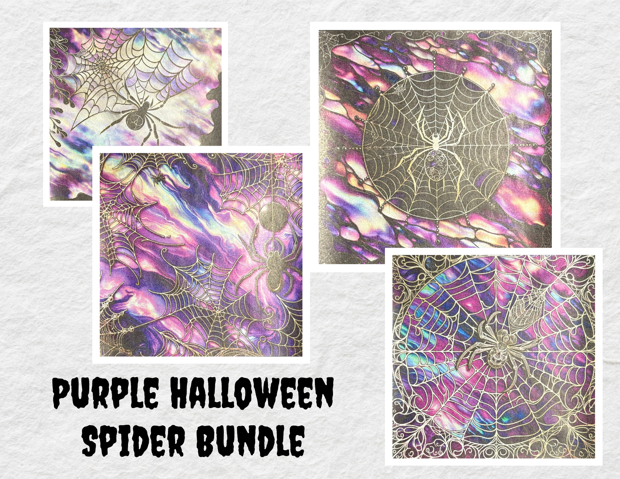 Purple Halloween Spiders Release Paper