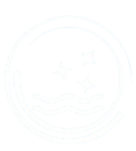 Ícone circular com três estrelas e três linhas onduladas, simbolizando equilíbrio energético, fluxo e conexão espiritual.