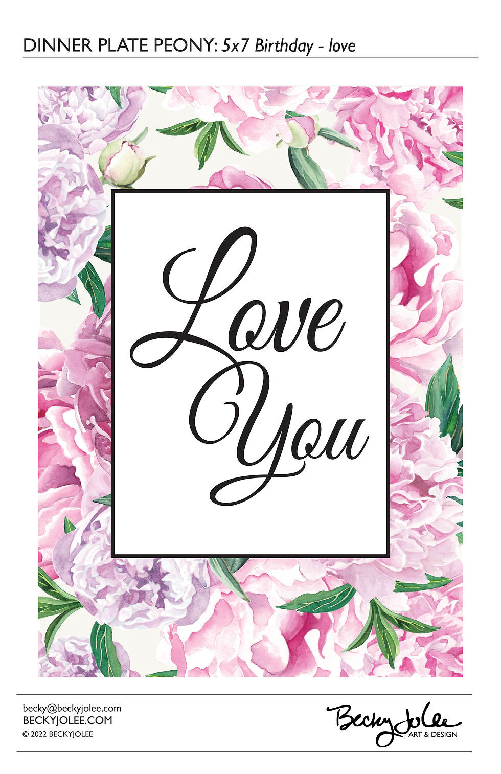 dinner plate peony 5x7 greeting - love-03