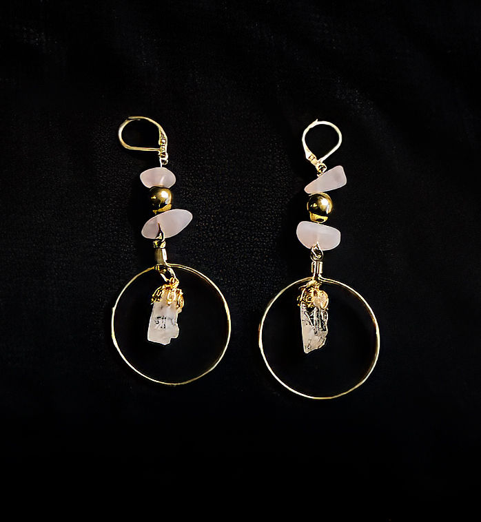 Crystal Drop Hoop Earrings C-9