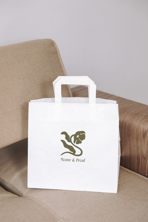 Stone and Petal Paper Bag Mockup