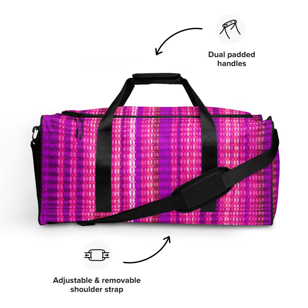 Hot Pink Stripe Duffel Bag